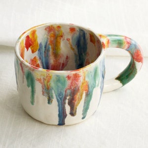 Rainbow Clay Ceramic Mug Cup image 1