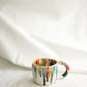 Rainbow Clay Ceramic Mug Cup image 2