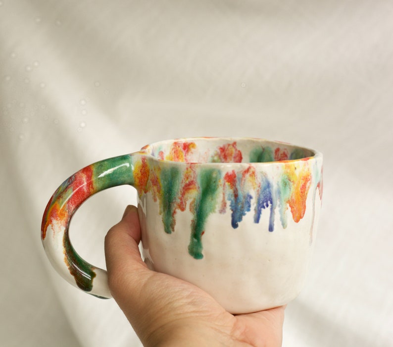Rainbow Clay Ceramic Mug Cup image 3