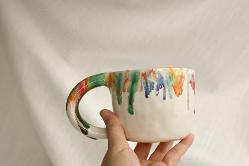 Rainbow Clay Ceramic Mug Cup image 4