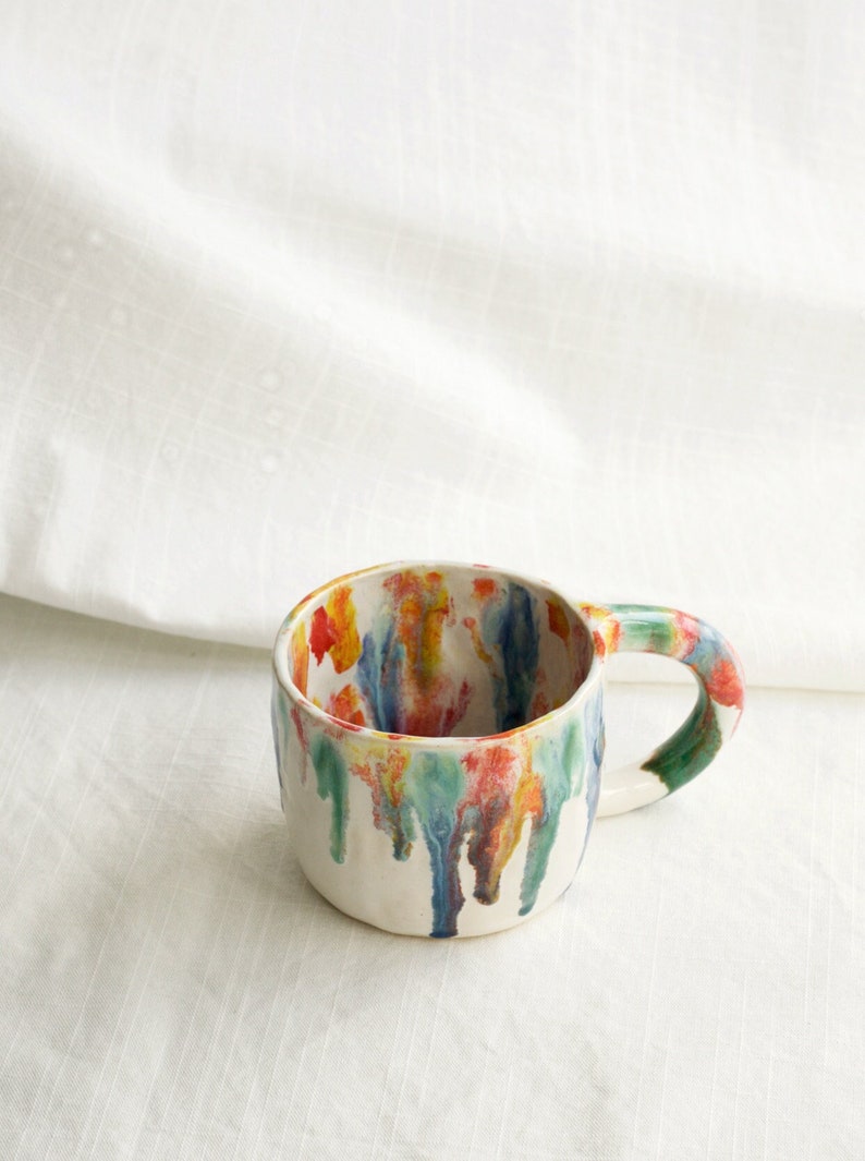 Rainbow Clay Ceramic Mug Cup image 1