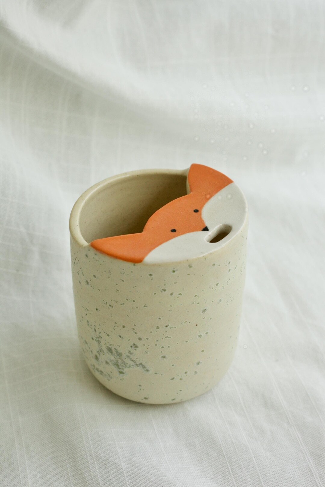 Fox Sip Fox Sip Cup Handmade Ceramic Pottery a to Go Cup Eco Mug Cute ...