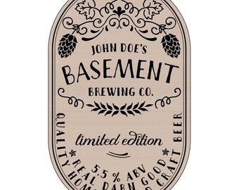Custom Printed Beer Labels "Basement Brewing Co"