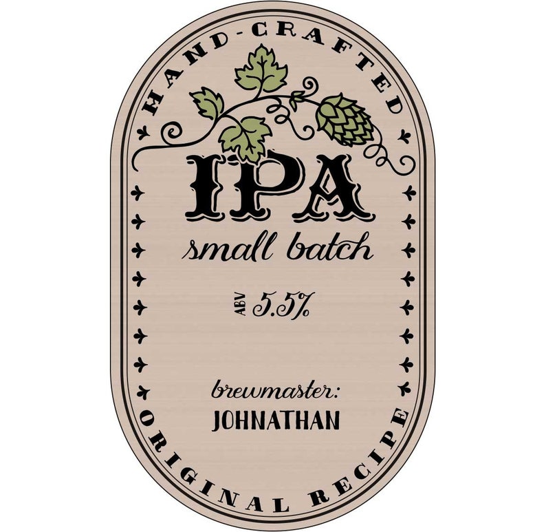 Custom Printed Beer Labels IPA small batch image 1