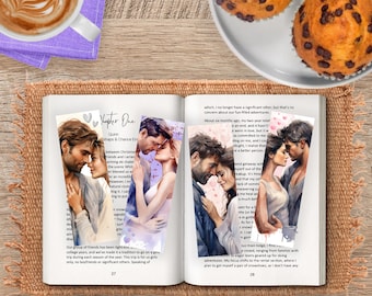 Romantic Watercolor Couple Bookmarks | Valentines Gift (Digital Download)