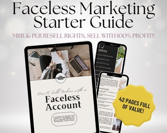 Faceless Digital Marketing Guide MRR & PLR: How to Make Money Online with a Faceless Account - Master Resell Rights, Private Label Rights