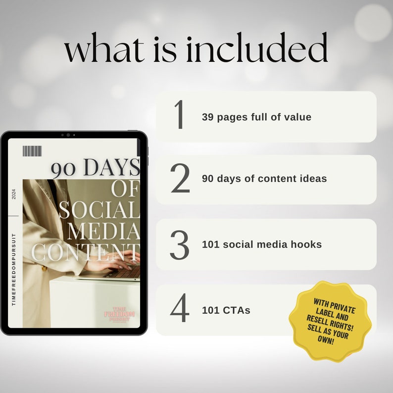 MRR & PLR Faceless Digital Marketing: 90 Days of Instagram Content Ideas, Done For You Guide, Instagram Hooks and CTAs, Mom Business image 2