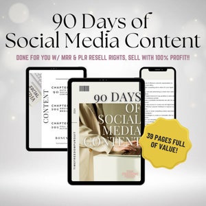 MRR & PLR Faceless Digital Marketing: 90 Days of Instagram Content Ideas, Done For You Guide, Instagram Hooks and CTAs, Mom Business image 1