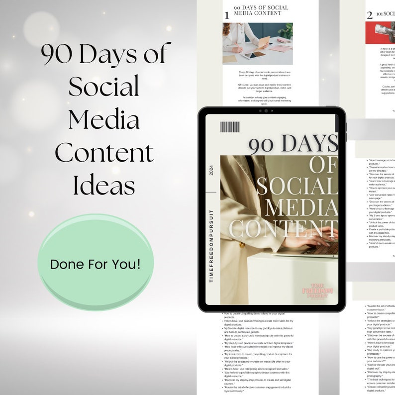 MRR & PLR Faceless Digital Marketing: 90 Days of Instagram Content Ideas, Done For You Guide, Instagram Hooks and CTAs, Mom Business image 3