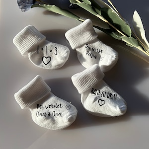 Baby sock personalized pregnant pregnancy Pregnancy Announcement Gifts Baby individual personalized image 1