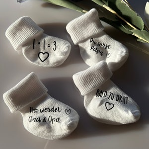 Baby sock personalized pregnant pregnancy Pregnancy Announcement Gifts Baby individual personalized image 2