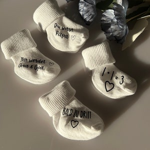 Baby sock personalized pregnant pregnancy Pregnancy Announcement Gifts Baby individual personalized image 6