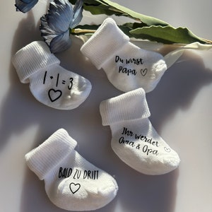 Baby sock personalized pregnant pregnancy Pregnancy Announcement Gifts Baby individual personalized image 4