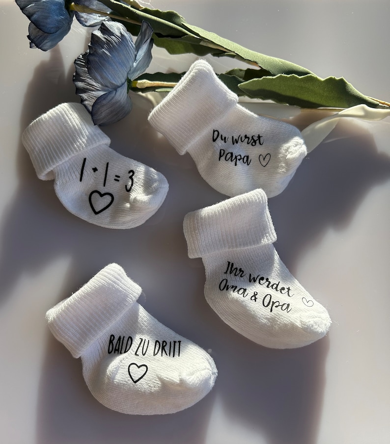Baby sock personalized pregnant pregnancy Pregnancy Announcement Gifts Baby individual personalized image 4