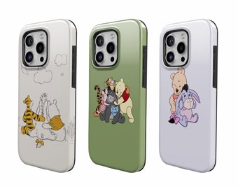 Winnie the pooh Phone Case Animation Cover for iPhone 15Pro, 14, 13, 12, 11, Google Pixel 8, 7A, 6A, Samsung S24Ultra, S23fe, S22, A54, A34