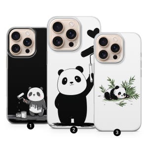 Funny Panda Phone Case: Adorable Animal Art, Protective TPU Gel