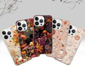 Autumn Pumpkin Phone Case: Fall Leaves Design, TPU Gel