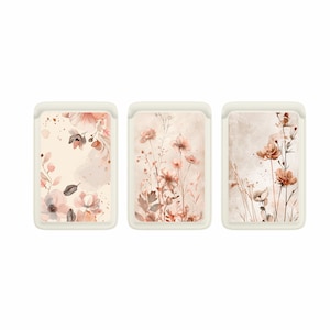 Portefeuille Magsafe Flourish, étui magnétique en cuir pastel, porte-cartes pour iPhone 15, iPhone 14, iPhone 13 SE Pro Max Plus