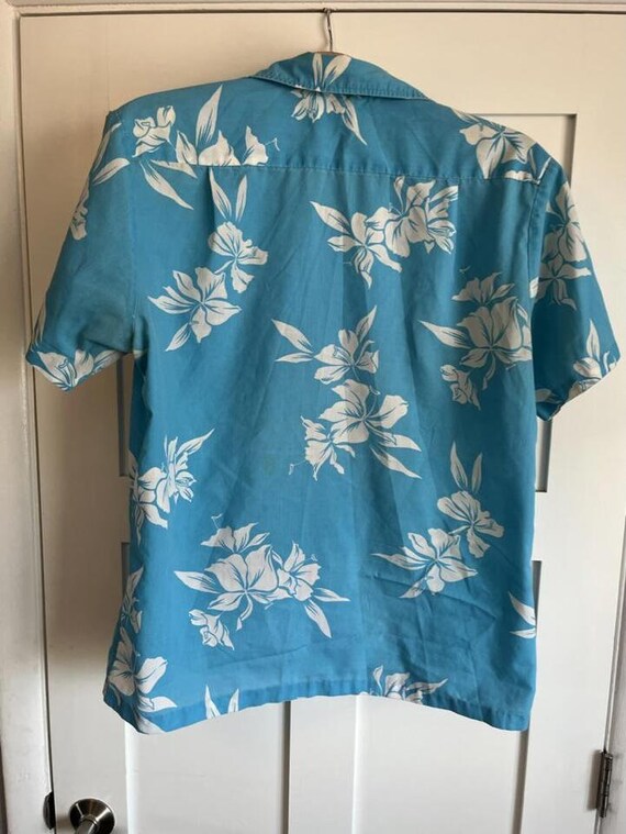 RAI NANI Vintage Hawaiian Floral Blue White Mens … - image 4