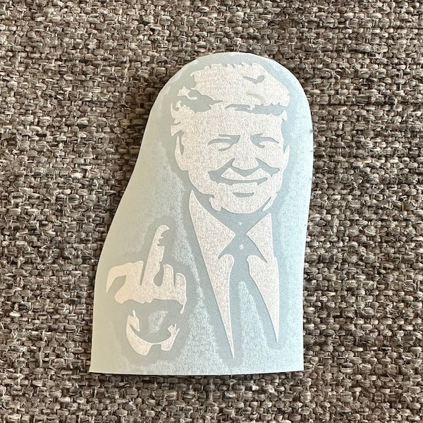 Trump Middle Finger Decal, Available in Many Sizes and Colors, Free Shipping w/ Tracking, Piss On Trump Decal, Vinyl Decal, Car Window Decal