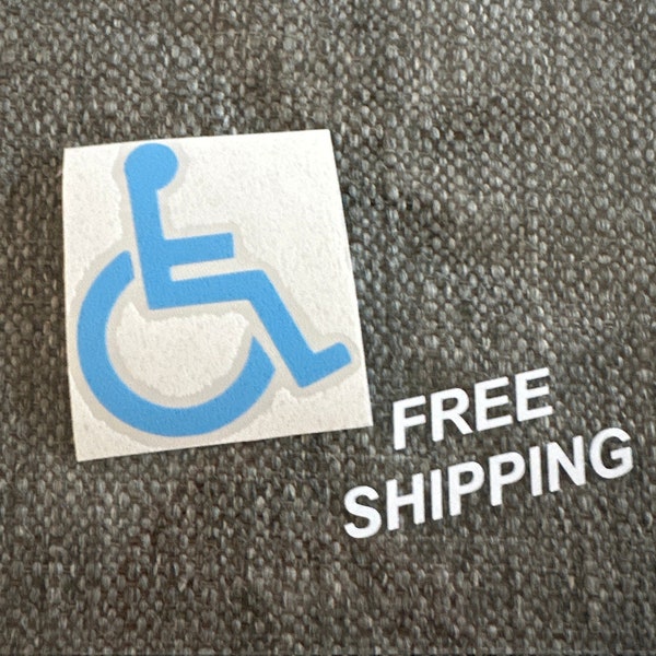 Handicap Decal, Disability Decal, Office Signage, No Parking Decal, Available in Many Sizes and Colors, Vinyl Decal, Window Free Shipping
