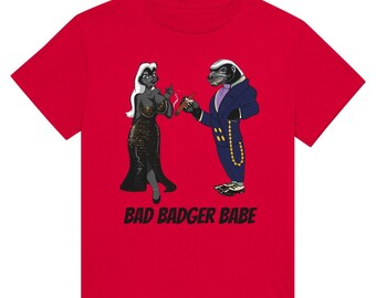 Bad Badger Babe, Heavyweight Unisex Crewneck T-shirt