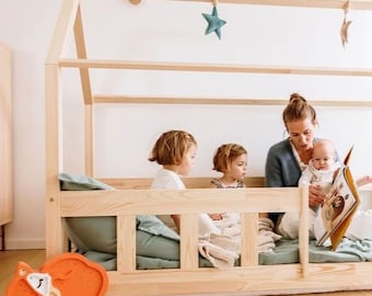 Wooden kids Cabin Bed - With Barriers