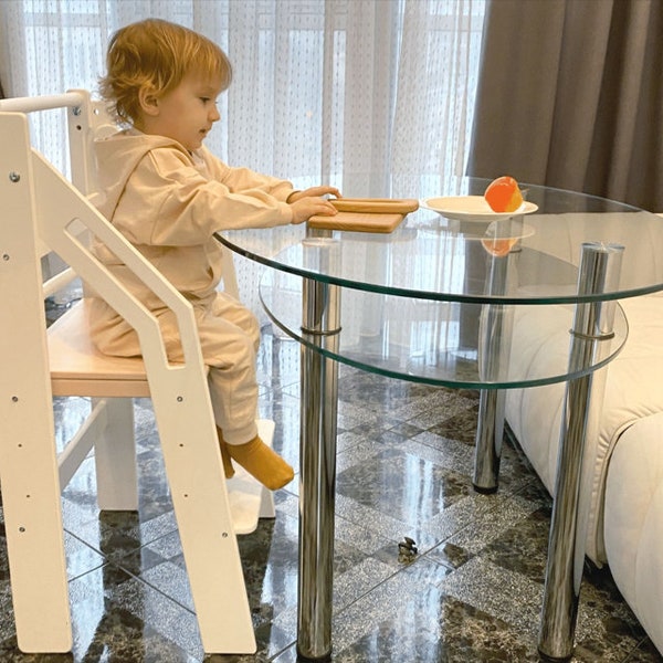 Chaise pour tout-petit, tour d'apprentissage Montessori, meubles de cuisine pliables pour bébés, escabeau réglable Waldorf pour enfants en bois