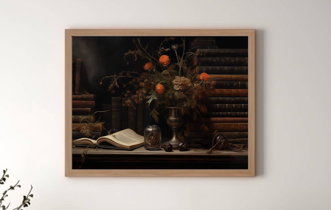 Spooky Printable Halloween Book-themed Art, Dark Academia Decor ...