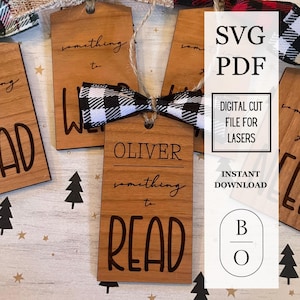 Digitaal SVG-bestand - Something Christmas Gift Tags - personalisatieoptie - iets om te lezen, dragen, willen, nodig hebben, doen, leren, delen, jij