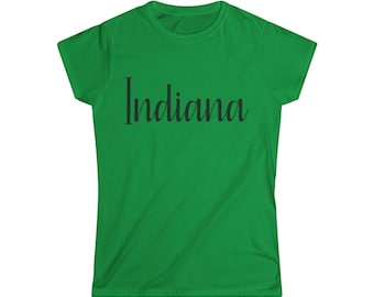 Indiana Shirt | Women's Crew Neck Tee | Cute Camping Themed Tshirt | Travel Inspiration Shirt | The Great Outdoors | Hiking Gift