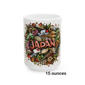 Japan Vibes Mug Ceramic Mug All Things Japanese Cute Travel Themed Mug Coffee Cup Travel Inspiration Gift Japan Souvenir Gift Japanese Love