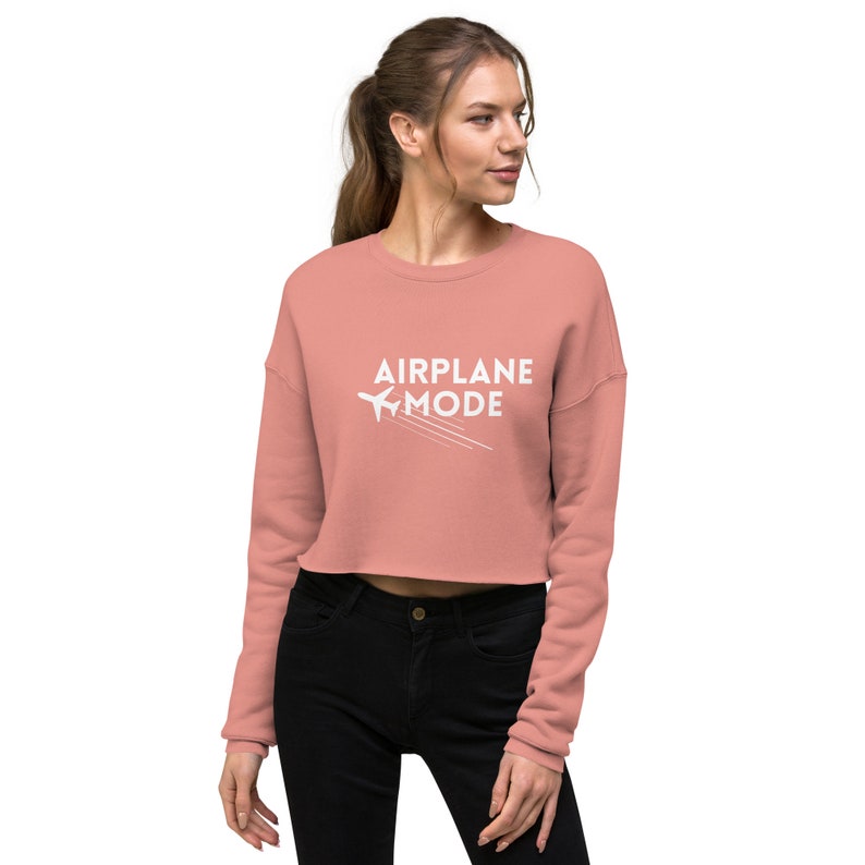 Airplane Mode Travel Cropped Sweatshirt