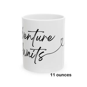Cute Mug Black And White Mug Classy Wanderlust Cup Ceramic Coffee Mug Travel Inspiration Gift Explore The World Adventure Awaits Gift Travel