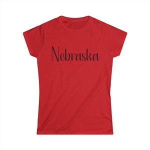 Nebraska Shirt | Women&#39;s Crew Neck Tee | Cute State Name Tshirt | Short Sleeve Tee | Home State Tee | College State Shirt | State Shirt