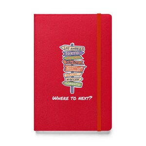 Travel Themed Notebook Hardcover Bound Travel Journal | Places To Go Journal | Travel Gift | Adventurer Gift | Travel Diary Where To Next