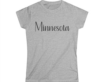 Minnesota Shirt | Women's Crew Neck Tee | Cute State Name Tshirt | Short Sleeve Tee | Home State Tee | College State Shirt | State Shirt