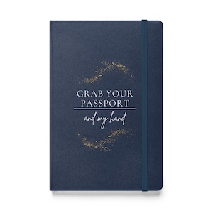 Journal hardcover gebonden notebook reizen pak je paspoort en mijn hand reisdagboek motiverende dagboek reiscadeau avonturier cadeau