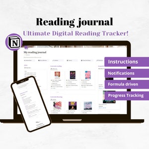 May include: A screenshot of a computer screen showing a website for a reading journal app. The website is designed to help users track their reading progress. The website has a dark background and features a light gray text. The website has a section for "Currently Reading" and "Currently Listening". The website also has a section for "Instructions", "Notifications", "Formula Driven", and "Progress Tracking".