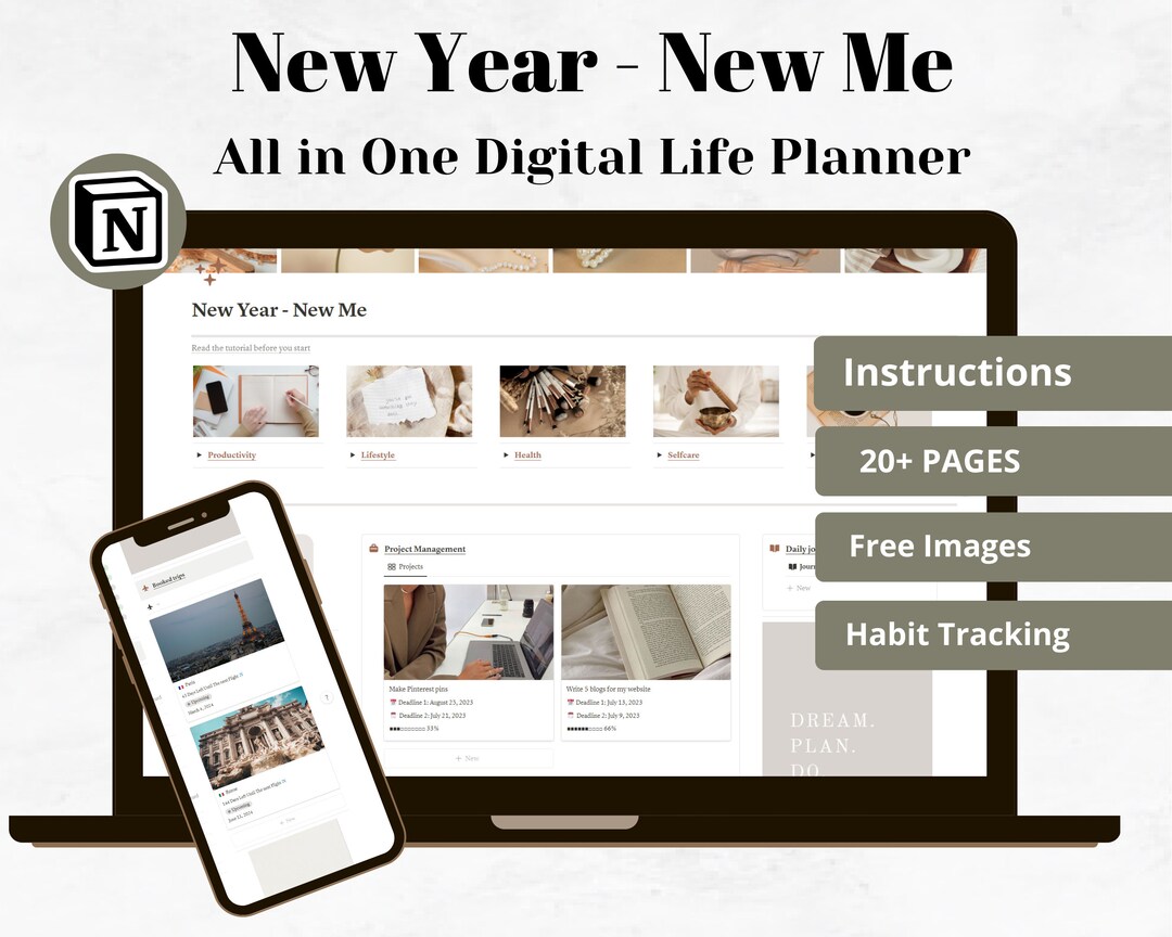 Life Planner Notion Template: All in One Digital Planning, Goal Setting ...