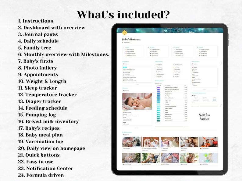 Baby's First Year Notion Template: Milestones, Recipes, &amp; Journal (digital Download) - Etsy