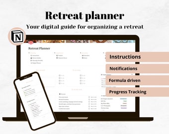 Retreat Planner Notion Template | Business Event Planning Dashboard | Wellness & Yoga Retreat Organizer | Digital Download