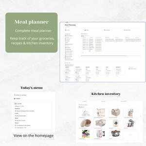 Family & Household planner template Notion, Home Management, Finance tracker, Cleaning schedules, Meal planning, Ultimate Family Organizer, Kitchen inventory, Family meal planner, Family recipe book,