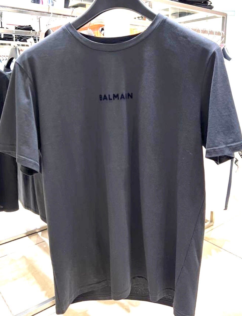 Exclusive Balmain Velvet Print Logo Tee- Vintage Limited Exclusive Balmain Velvet Print Logo Tee- Vintage Limited