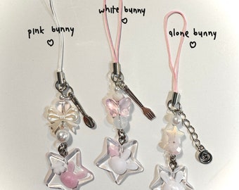 Lucky bunny phone charms