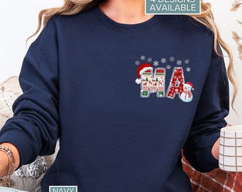 Christmas MA Sweatshirt | Medical Assistant Clinic Staff Holiday Crewneck Gift