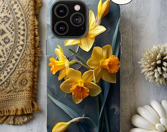 Daffodil Floral iPhone Case: March Birth Flower, Tough Protection