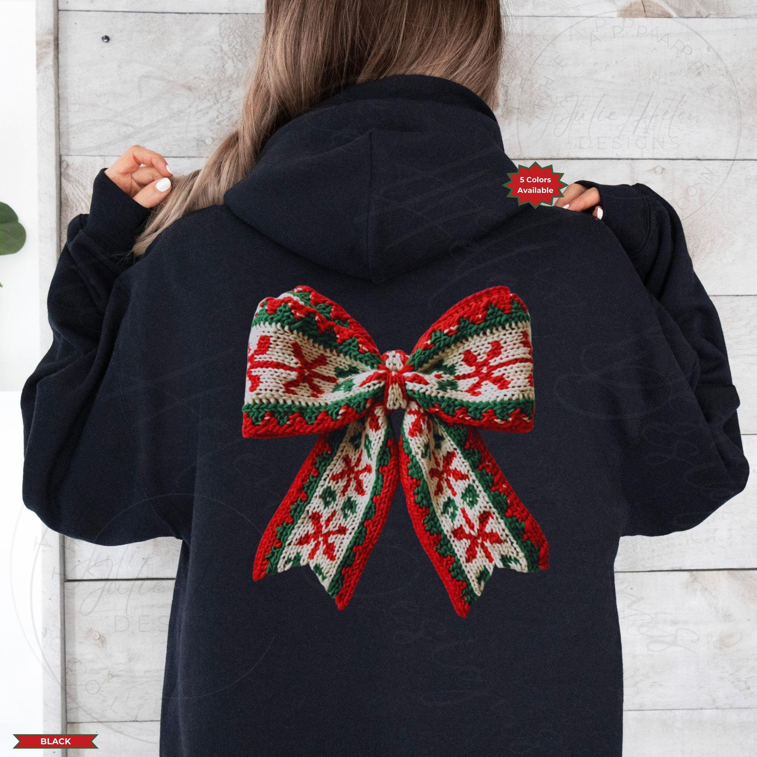 Hoodie 5x Christmas Sweater Coquette Bow Ugly Christmas