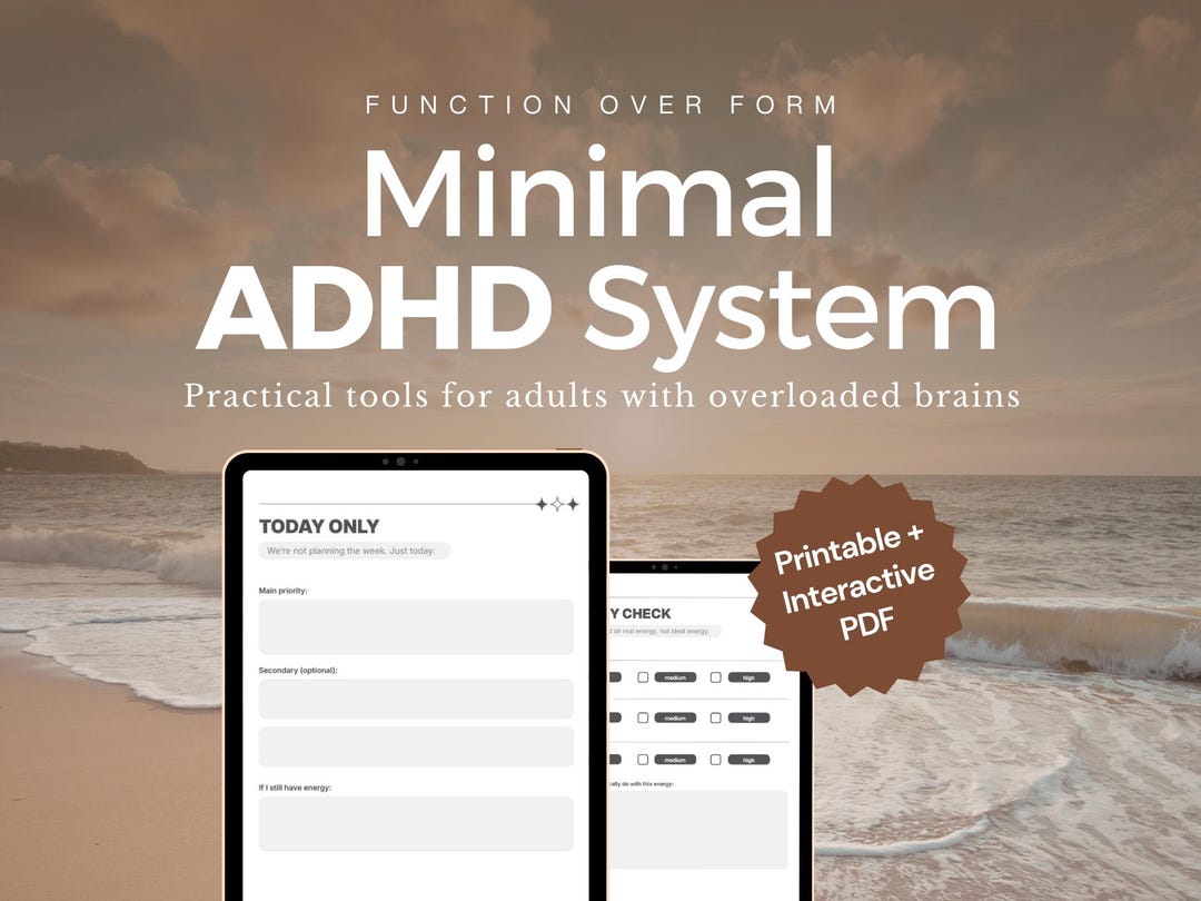 Minimal ADHD System – Practical Tools for Adults | Printable ...