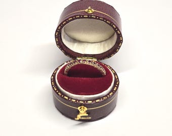 Vintage 10K Yellow Gold Ruby Half-Eternity Ring Size 6.5 – July Birthstone